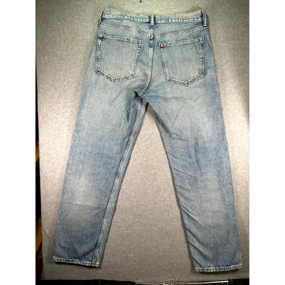 H&M Jeans Men's 34x32 Blue Denim Relaxed Fit Double Stitch Grunge Boho Americana
